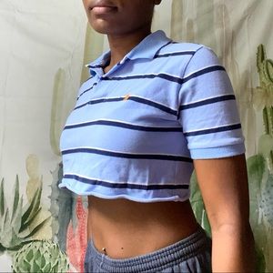 ralph lauren cropped polo tee